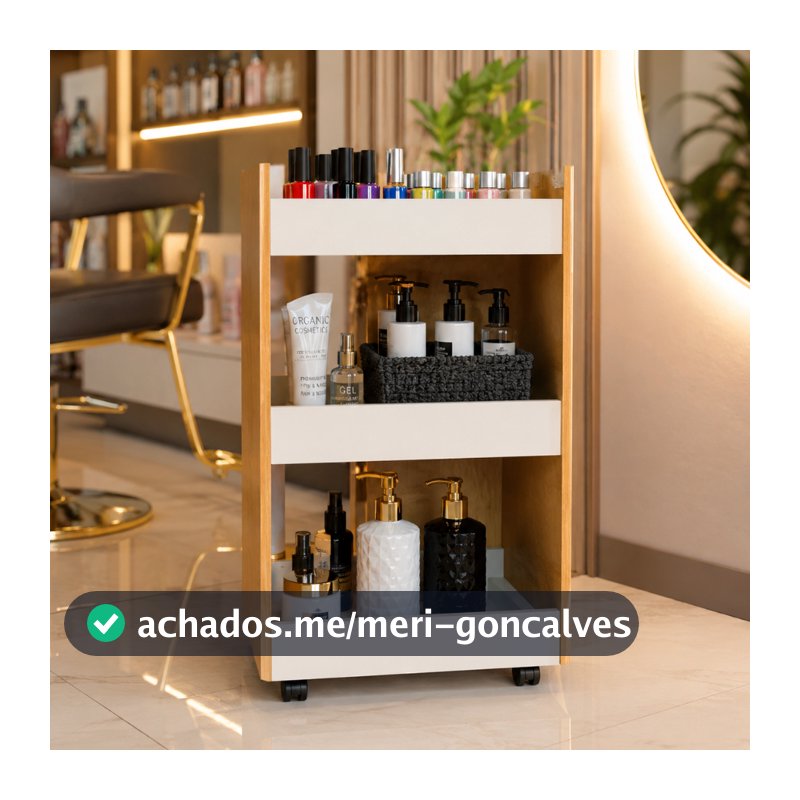 Esmalteira Manicure com Rodinhas Madeira Resistente