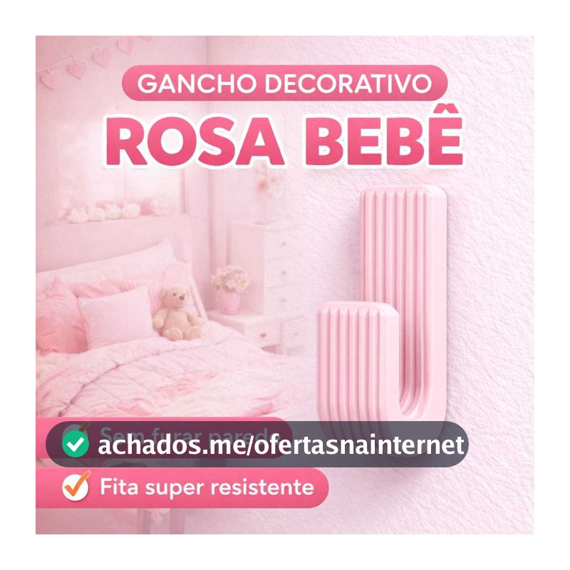 Gancho de Parede Rosa Bebê Quarto Infantil Menina Sem Furo Suporte Adesivo Parede Organizador Multiuso Forte Roupa Bolsa