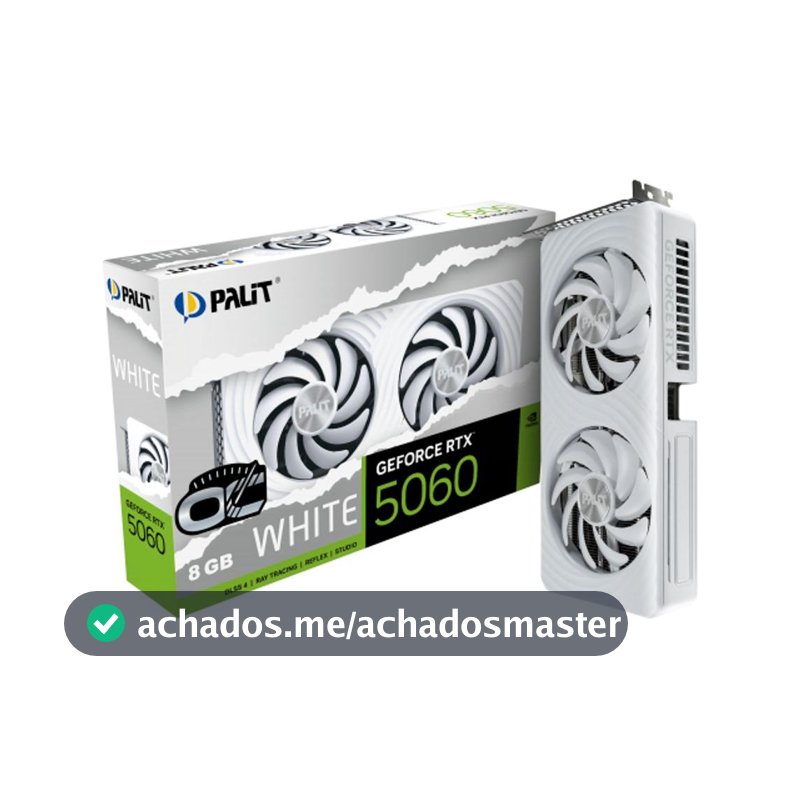Placa de Video GeForce NVIDIA PALIT RTX5060 WHITE OC 8GB GDDR7 NE75060U19P1-GB2063M