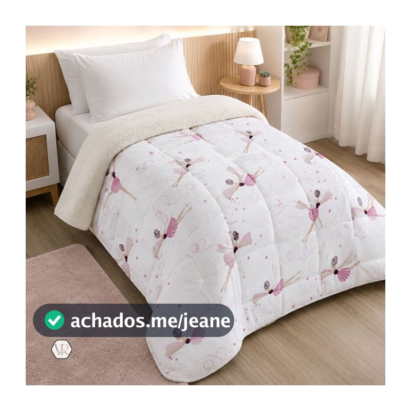 Coberdrom Edredom Coberta Infantil Cama SOLTEIRO Estampada Bailarina