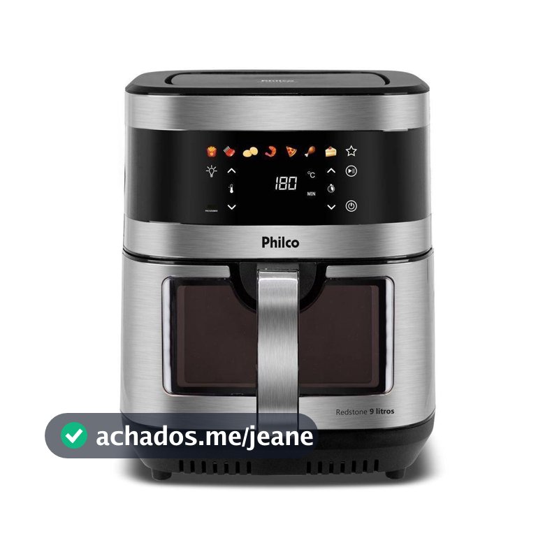Air Fryer Philco 9L Visor Glass Painel Digital PAF90C - 220V