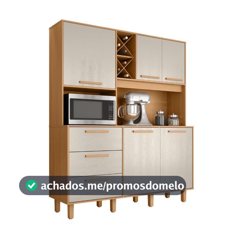 Armário de Cozinha Completa com Adega 5 Portas 3 Gavetas Madri