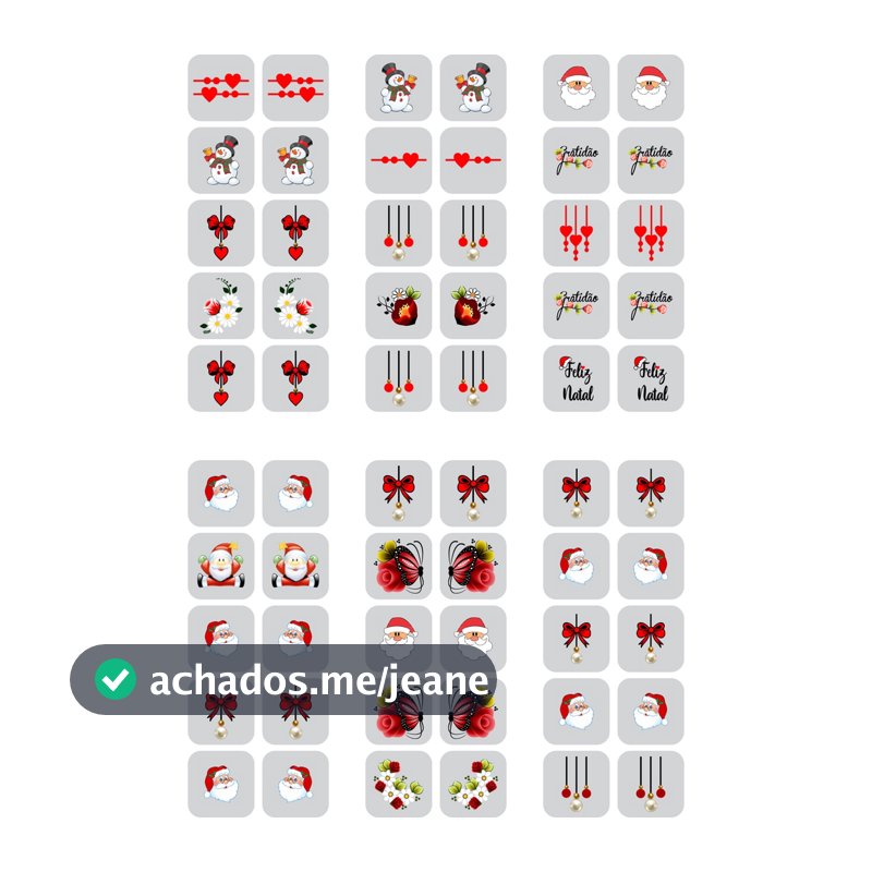 120 Adesivos 3d para Unha tema Natal