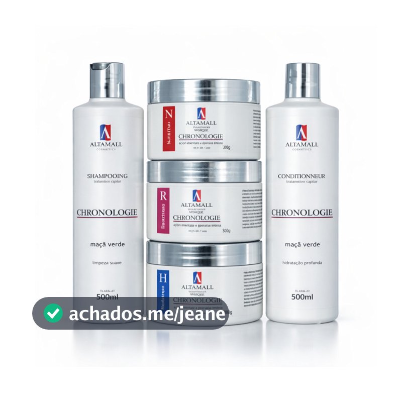 KIT 5 Cronograma Capilar Shampoo Condicionador Máscaras Hidratação Nutrição Reconstrução ALPHAHALL