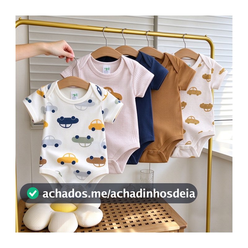 Conjunto de 5 peças de macacão para bebê algodão diversas cores disponíveis seri mobil kecil