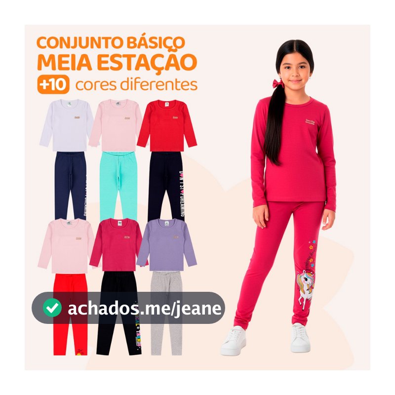 Kit 4 ou 10 Peças Conjunto Blusa Manga longa e Legging Menina Infantil Cotton Roupa Infantil Bebe Meia Estação para Frio