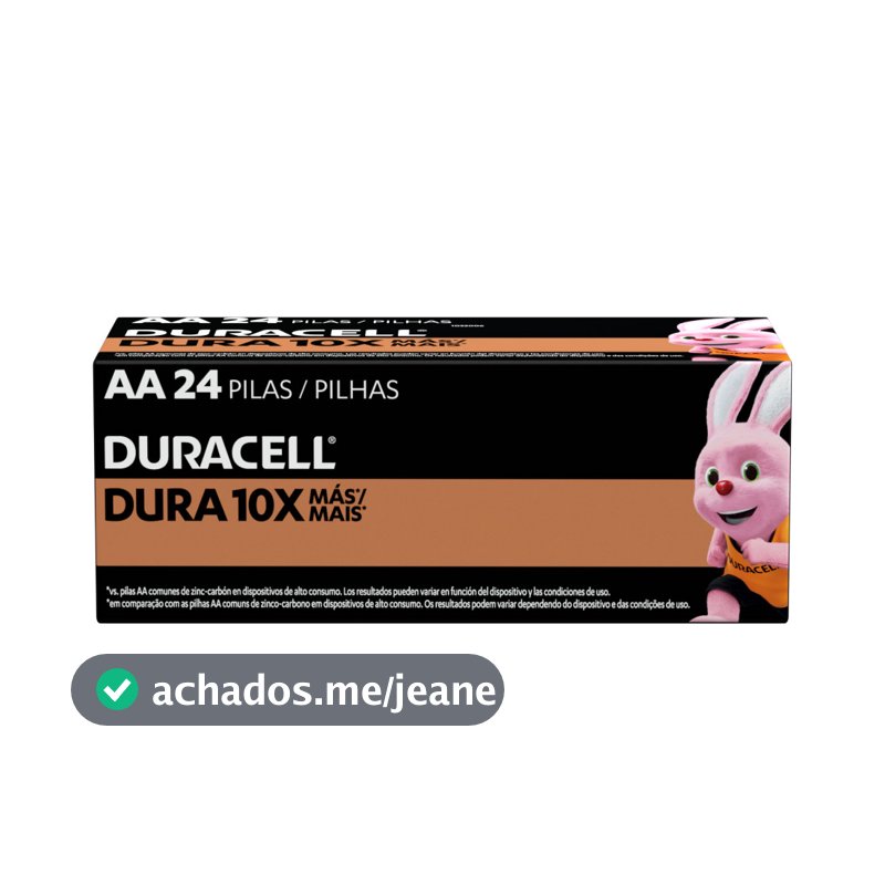 Pilha Alcalina AA Pequena Duracell Com 24 Unidades