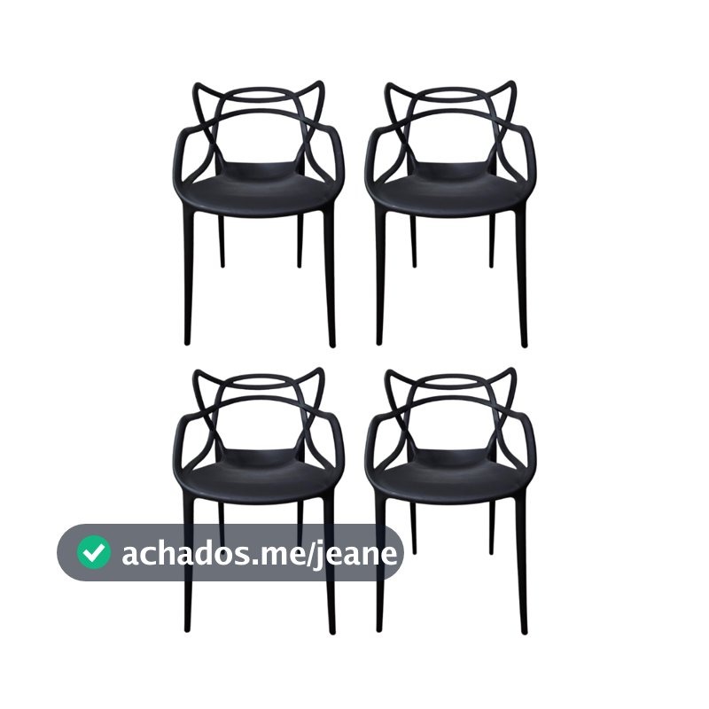 Kit 04 Cadeira Allegra Escritório Área Interna/Externa Gourmert Varanda Sala de Jantar Promoção Envio Imediato