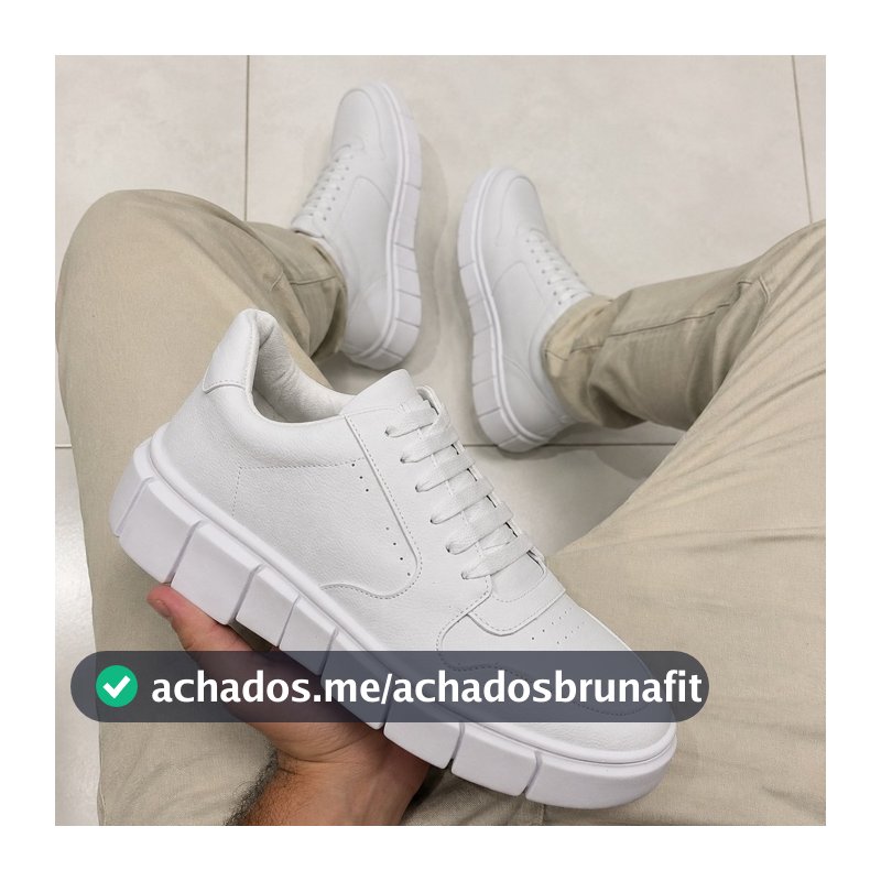 Tenis Casual Masculino sneakers Moderno Branco Sola Alta Tratorada Lançamento
