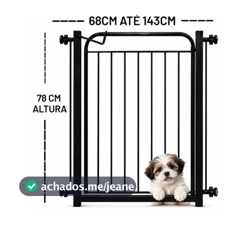 Portão Pet ( 68cm A 143cm ) Grade Cachorro Extensores - Cercado Proteção Segurança Crianças