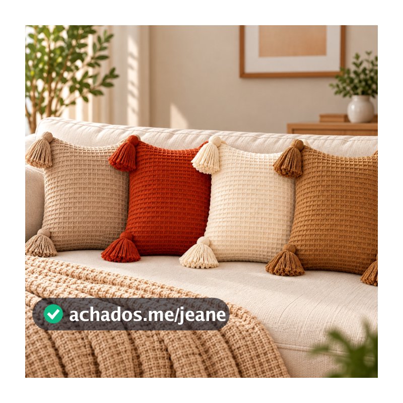 Kit 2 Capas Almofada Decorativa 45x45cm Premium Pompom