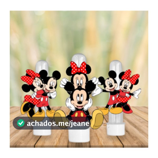 30 e 15 Apliques para Tubete Doces Bolo - Mickey e Minnie -  Lembrancinhas Divertidas para Sua Festas