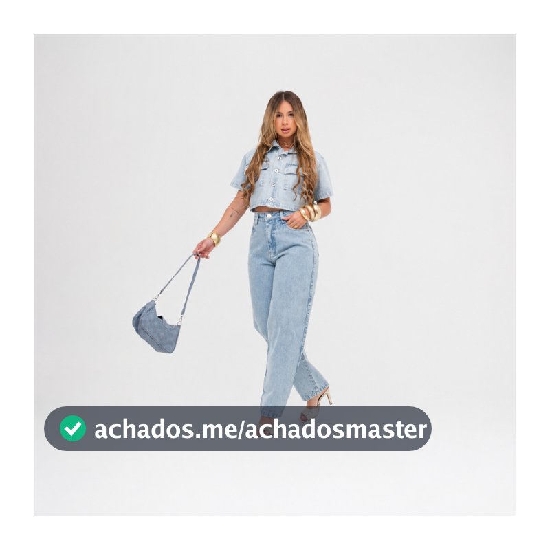 Conjunto Camisa Jeans Cropped Calça Feminina Jeans Barrel