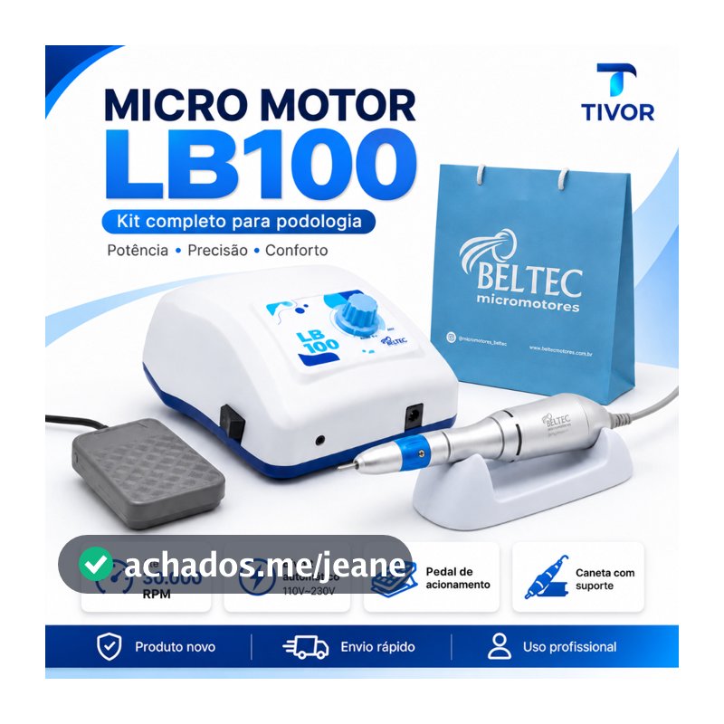 Micromotor Beltec LB100 Profissional 30.000 RPM Bivolt Podologia Manicure