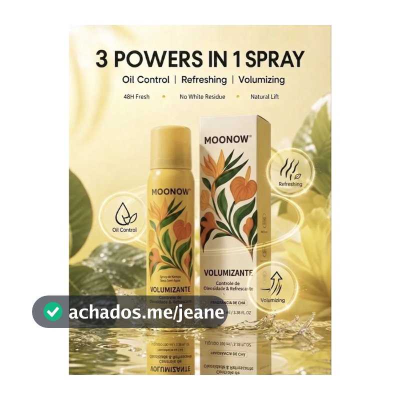 MOONOW Spray de Xampu Seco Volumizante 100ml Controle de Oleosidade e Refrescante