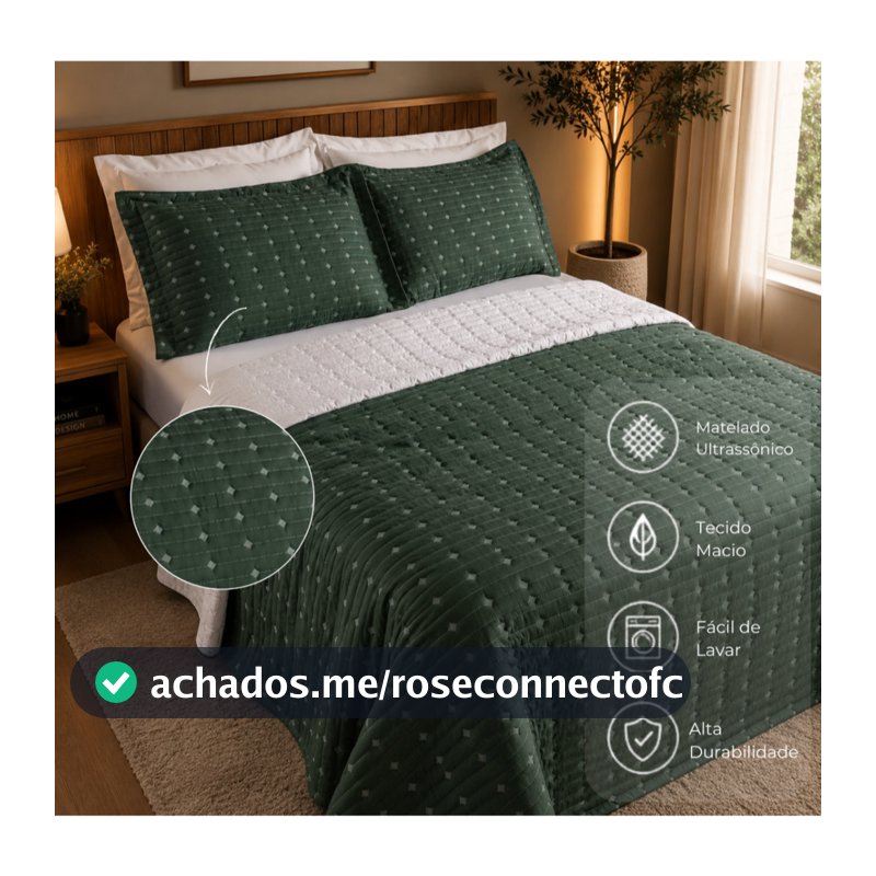 Kit Cobre Leito Casal Padrão 3 Peças Decor Bordado Sofisticado 200 Fios Toque Macio  -Varias Cores
