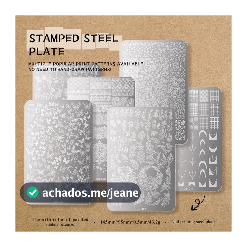 Ferramentas De Manicure Da Arte Do Prego Molde De Impressão Placa De Aço Transferência Borboleta Flor Estilo Francês Pin