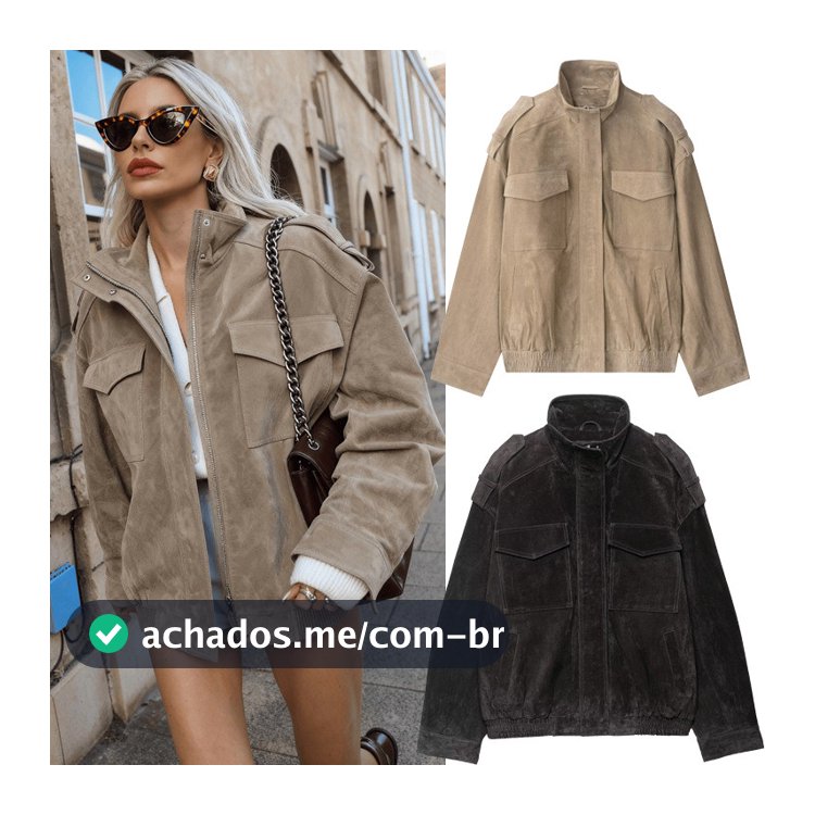 ZA Outono Novo Estilo Feminino Design Solto Casaco de Manga Comprida 508278