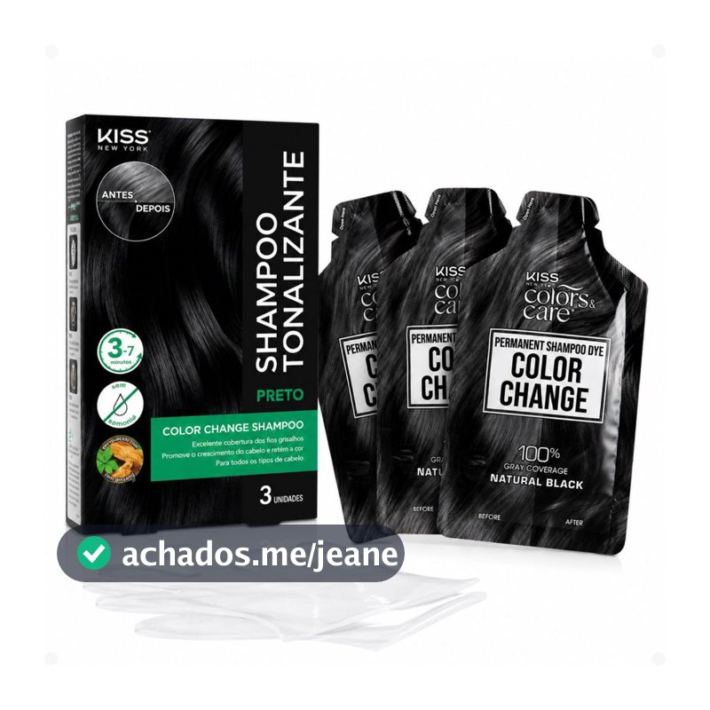 SHAMPOO TONALIZANTE KISS NY COLOR CHANGE PRETO