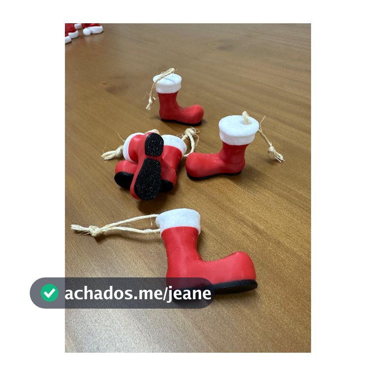 Kit 5 Enfeites para Arvore de Natal Botinhas do Papai Noel Decoração Natalina