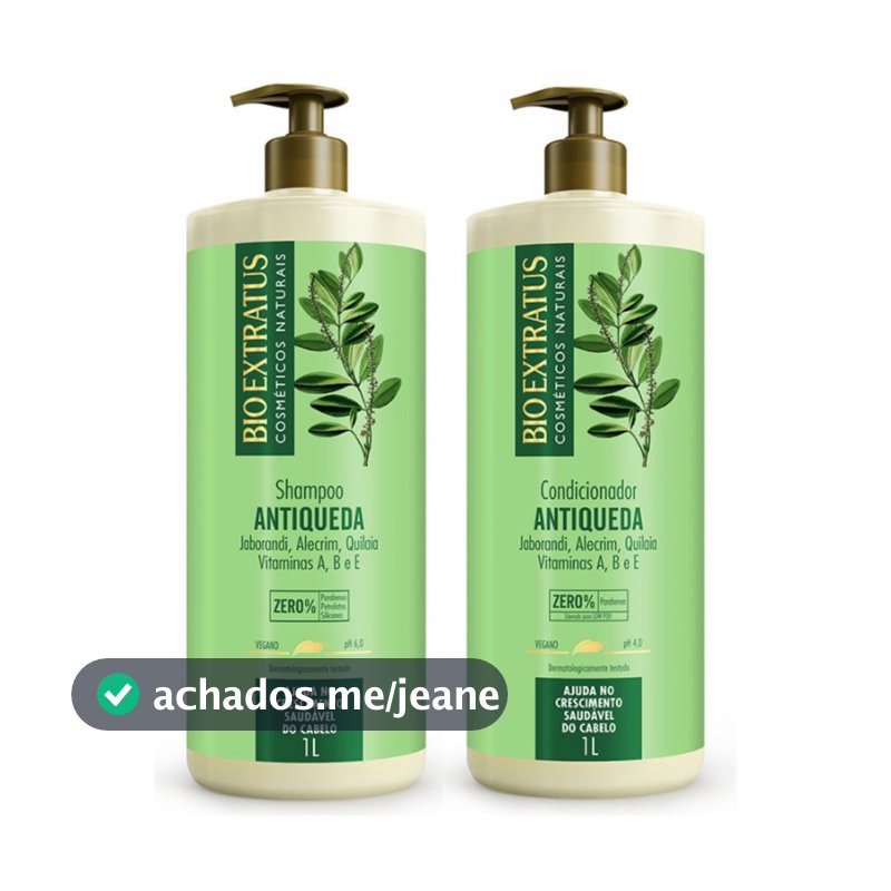 Kit Jaborandi Bio Extratus Shampoo e Condicionador - 1L Antiqueda e Crescimento