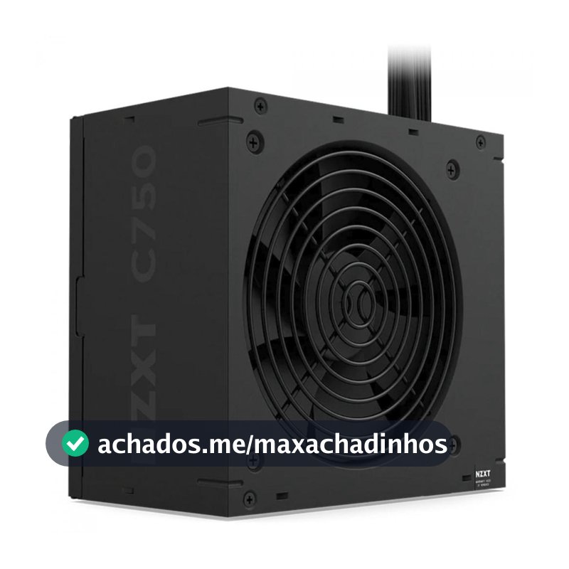 Fonte NZXT C750 Bronze, 750W, 80 Plus Bronze, PFC Ativo, ATX 3.1, Preto, PA-7B3BB-US