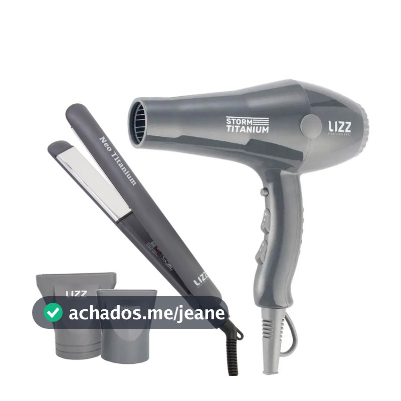 Kit Profissional Secador Storm Titanium + Chapinha Neo Titanium 450°F Lizz Pro