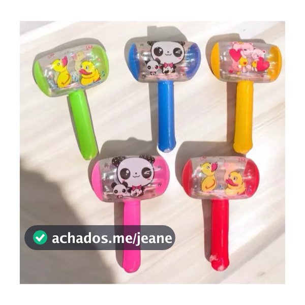 Kit 40/ Martelo Inflavel C/LUZ LED 25CM Brinquedo Bebê Crianca Festa e Lembrancinhas