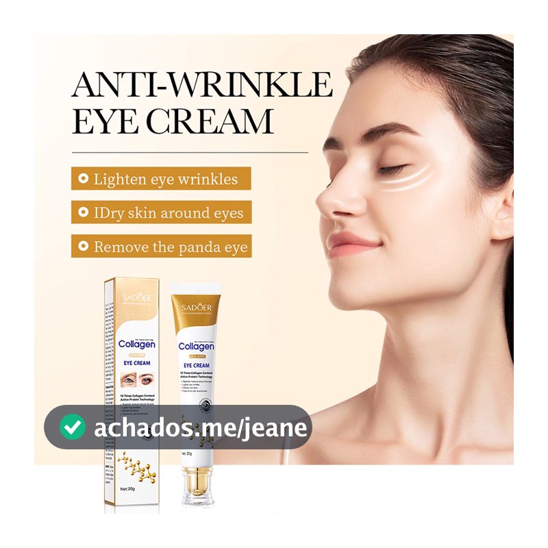 SADOER Collagen Eye Cream Hidrata Melhora Olheiras , Antirrugas E Bolsas Sob Os Olhos 20g