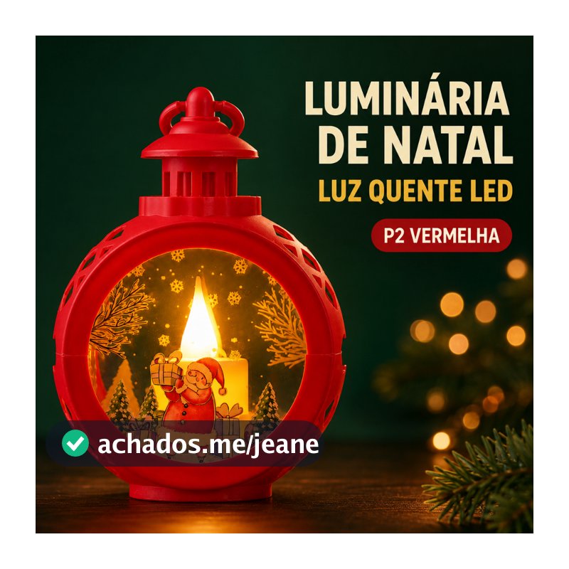 Luminária Natalina LED Luz Quente Enfeite de Natal para Mesa Árvore e Decoração