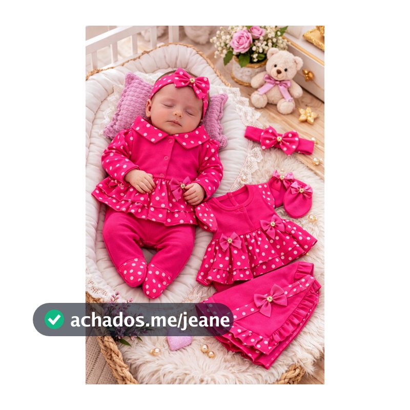 Saida Maternidade menina bebê 5 peças