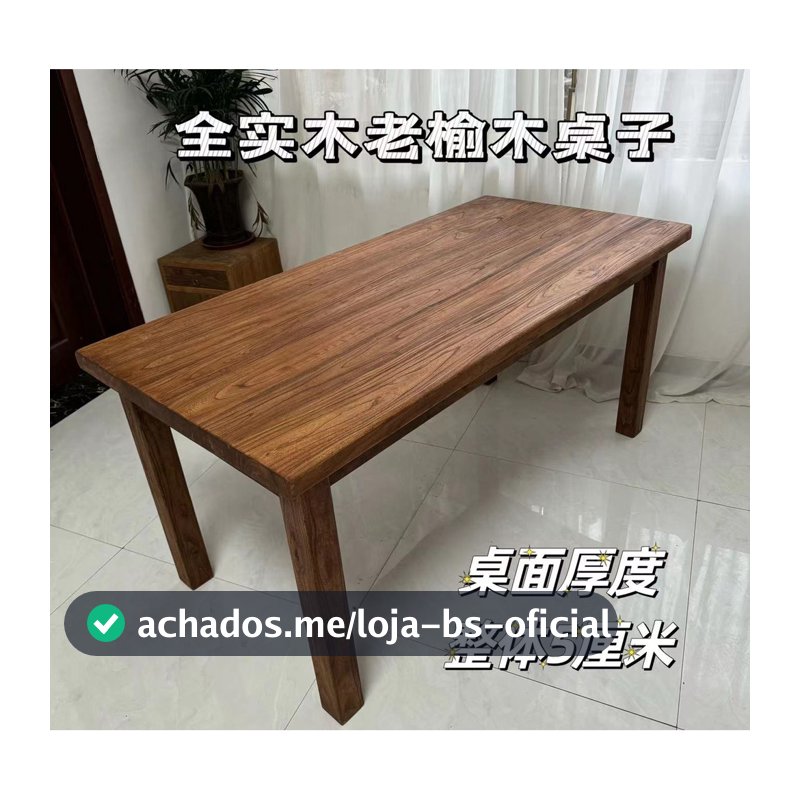 Mesa de chá Old Elm Mesa de jantar de madeira maciça Escritório Mesa simples Log Retro Angustiado Bar B & B Mesa de conf