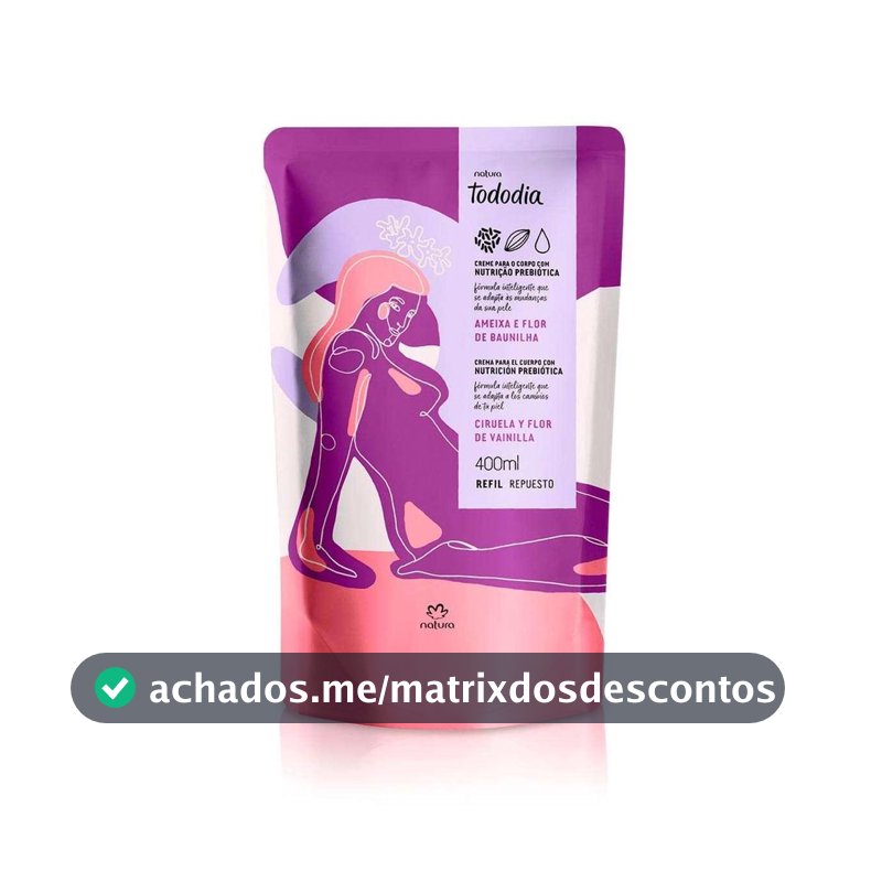 Refil Creme Natura Tododia Ameixa e Flor de Baunilha 400ml
