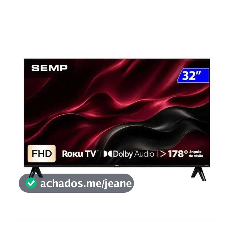 Smart TV SEMP 32" S42R, Full HD, LED, Roku TV, 32S42R Preto