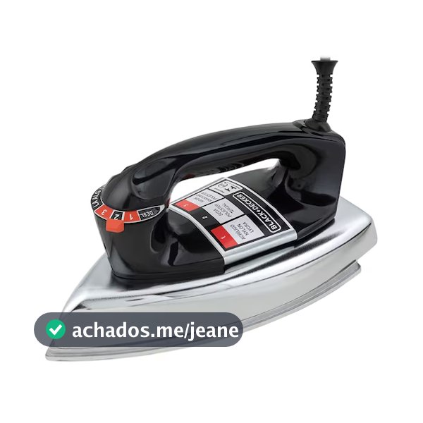 Ferro de Passar Black+Decker VFA1110TM2 a Seco com Base de Alumínio Polido