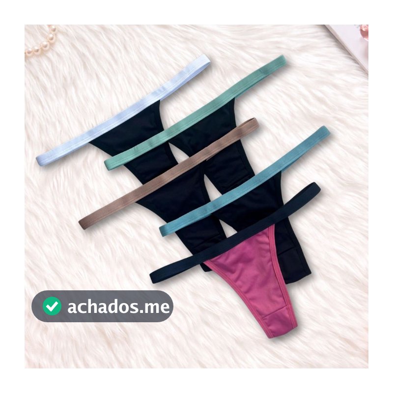 Kit Calcinha Feminina Conforto Tanga Biquíni Confortável Com Forro Algodão Básica Dia a Dia