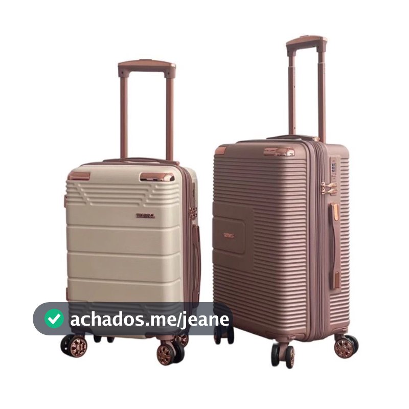 Mala De Bordo Linha Premium 10KG, Zíper Dupla,Rodinha Dupla 360°,Cadeado Embutido,Material Leve ABS