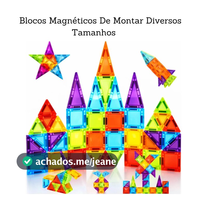 Brinquedo Magnético Blocos De Montar Construção Educativo Infantil 3D Mini