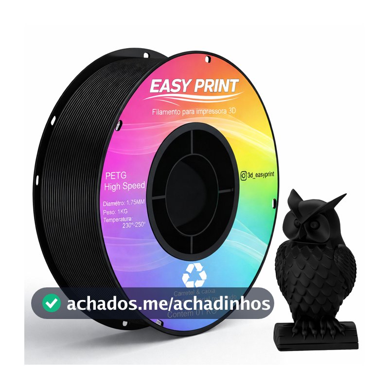 Filamento PETG EasyPrint 1kg 1.75mm Alta Resistência e Brilho | Impressão 3D Várias Cores