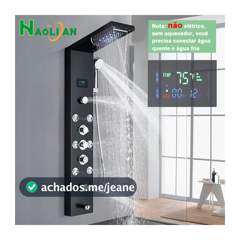 HAOLIAN Display Digital Conjunto De Torneira De Chuveiro Painel De Chuveiro Led Jato De Massagem Spa