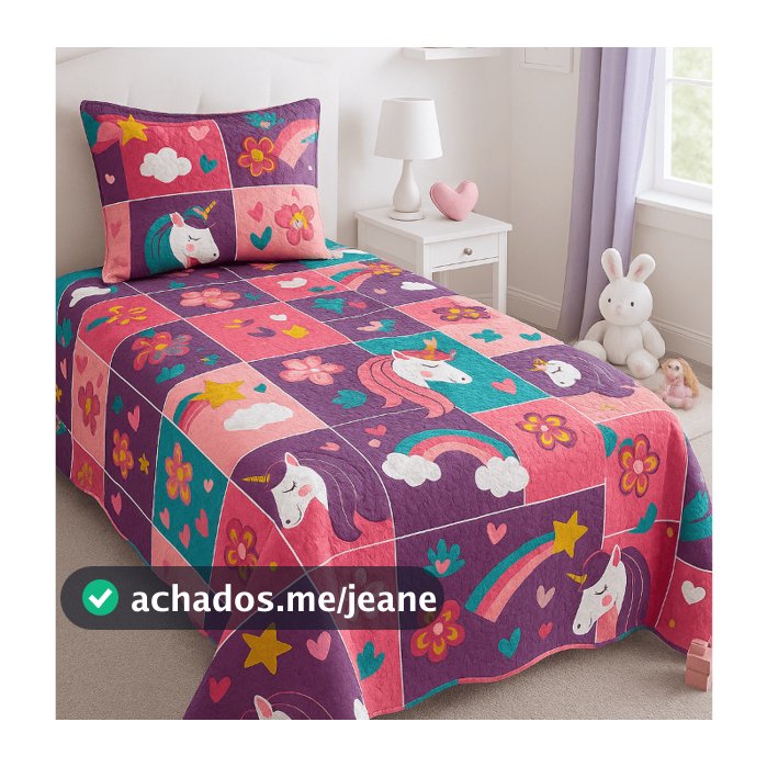 Kit Colcha Cobre Leito Solteiro Bouti 1,60x2,40m Dupla Face 2 Peças C/ Viés