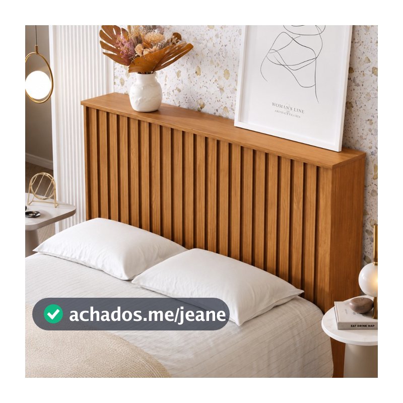 Cabeceira Queen Ripada Detroit 1,60m Nature para Cama Box em MDF/MDP Quarto - Tebarrot Móveis