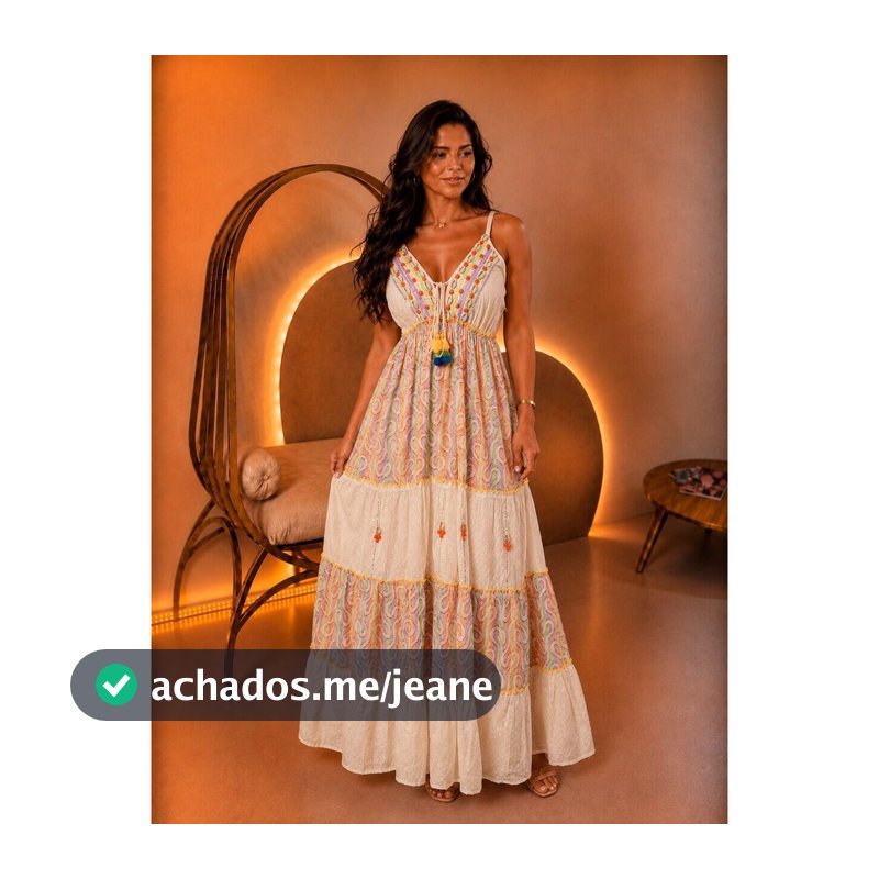 Vestido Longo Boho Estampado Feminino Alcinha Festa Verão Elegante-5071