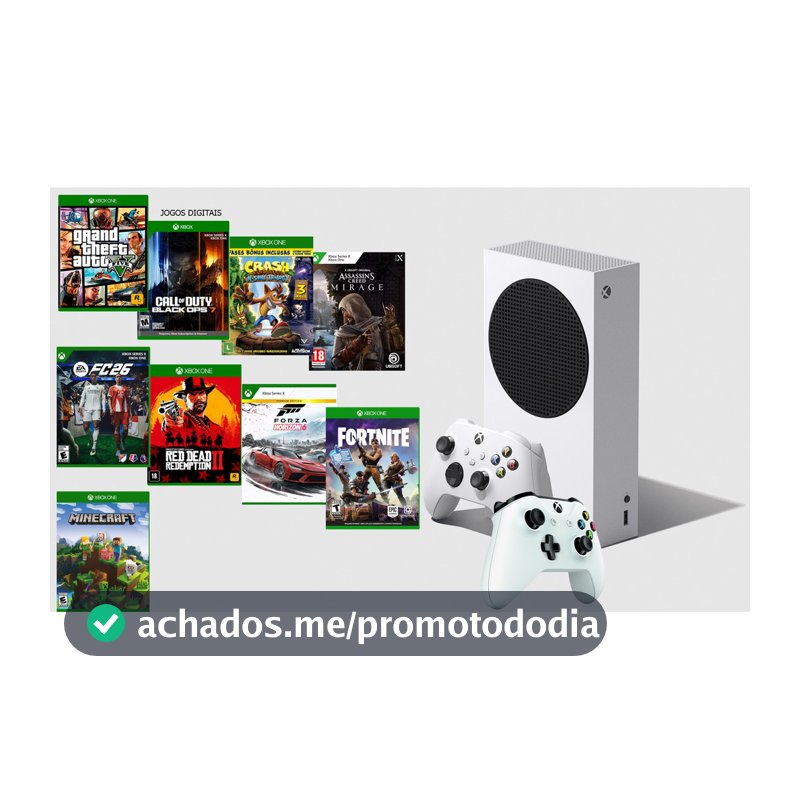 Microsof Xbox Series S 1000gb / 500gb 1 ou 2 Controles + Gta 5 + Call of duty 7 + Ea fc 26 + Forza 6 + e Muito Mais