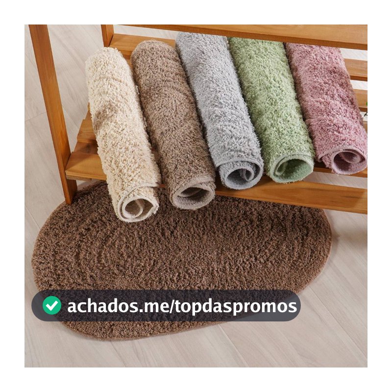 Tapete Banheiro Oval 40x60cm Algodão Macio Alta Absorção