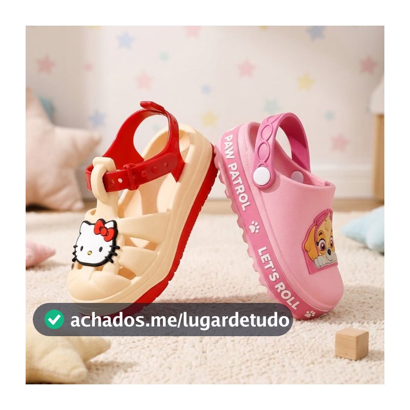 Kit 2 Pares Sandália Infantil Papete Menina Casual Leve Lançamento