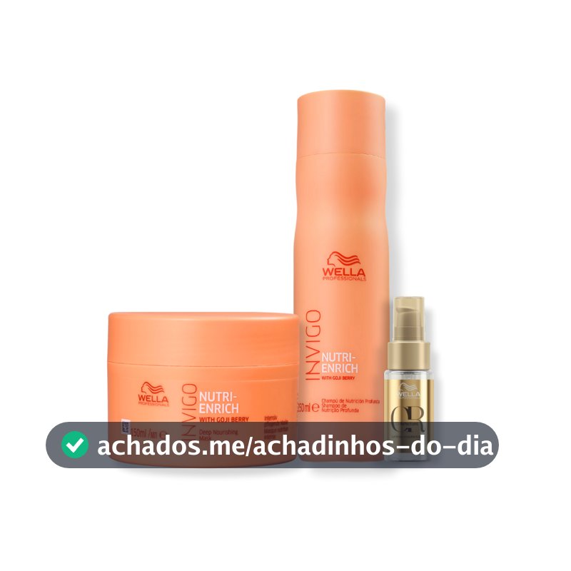 Kit Wella - ( Shampoo 250ml , Máscara 150g Enrich e Óleo Oil Reflections 30ml )