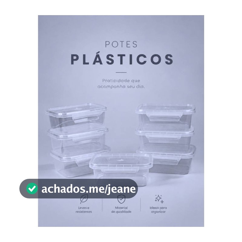 Kit até 30 Marmitas Potes 800ml com Travas Laterais BPA FREE - Alimentos organizadores de congelador PLASTICOS