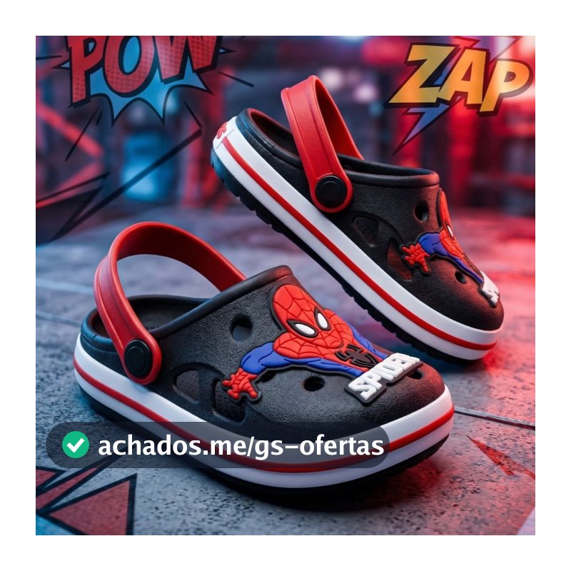 Babuche A1 Injetado Sandália infantil Meninos Personagem Menino Aranha Macio e Leve