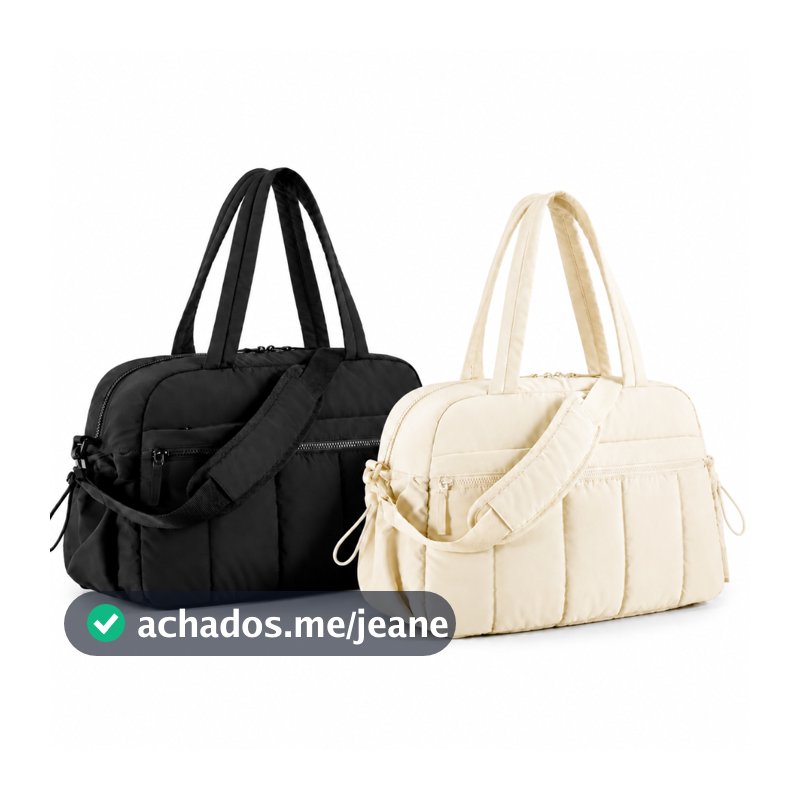 Bolsa Feminina Puffer Nylon Academia Viagem Transversal Tiracolo Esportiva Multifuncional Fitness Casual Dia a Dia